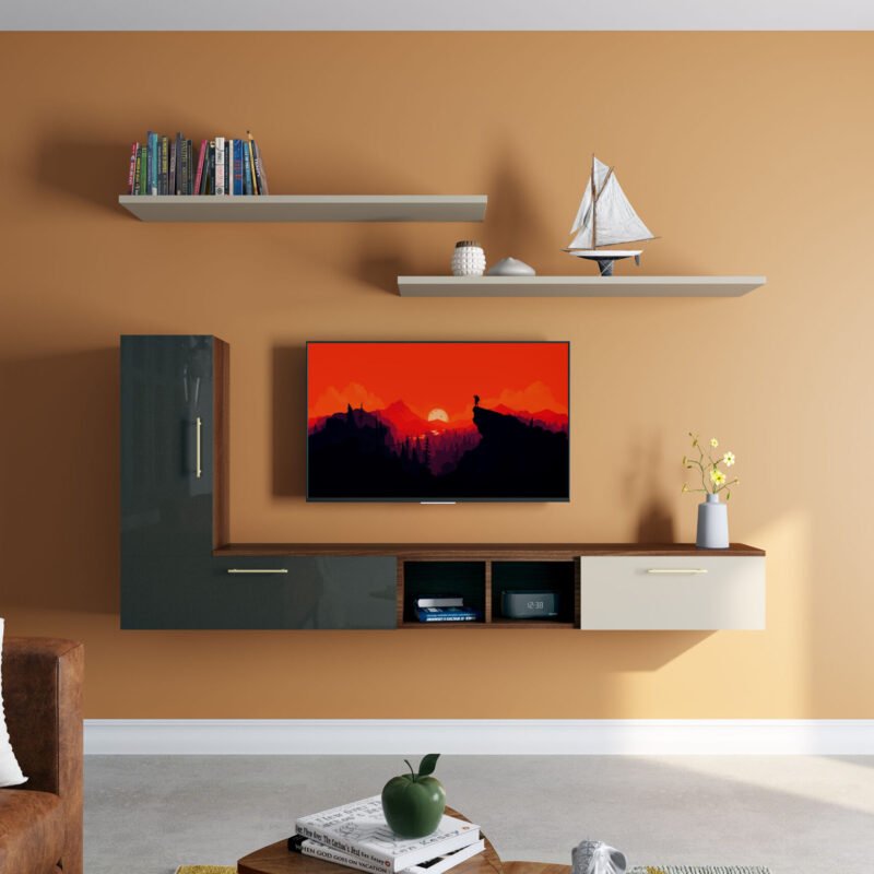 Warm Brown Wall Paint Design for a Modern Living Room