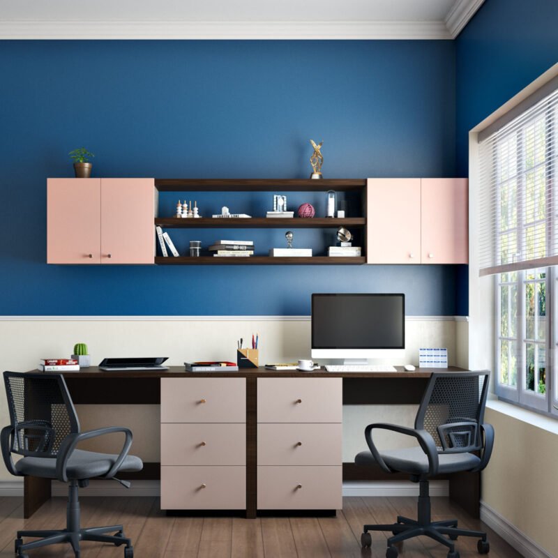 Modern Blue and Cream Wall Paint Design