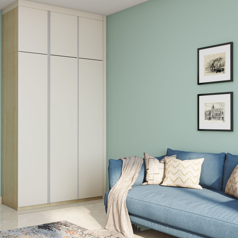 Modern Pastel Green Wall Paint Design with White Photo Frame