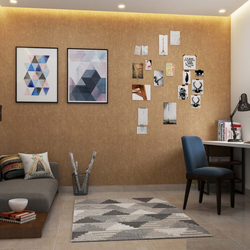 Modern Fabric Texture Wallpaper Design in Brown Colour