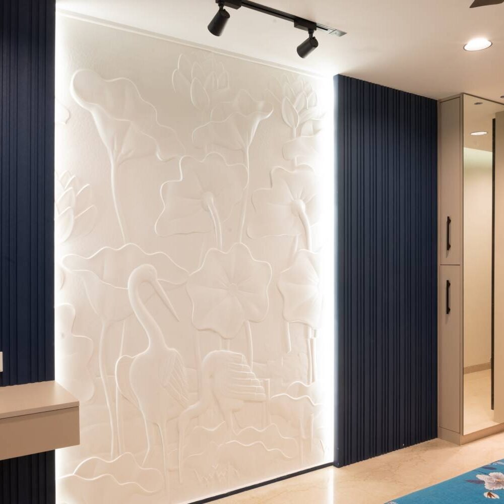 Modern Wall Louvers and POP Moulding Wall Design