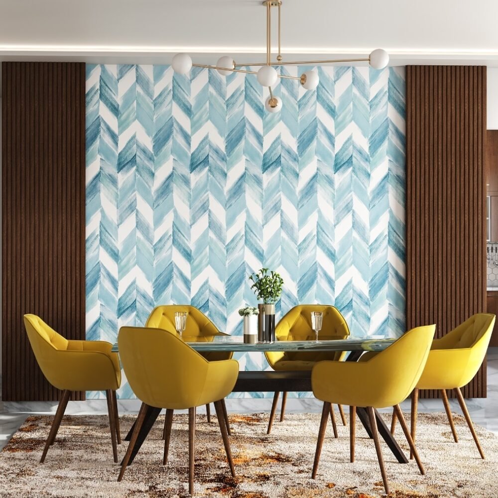 Contemporary Dining Room Wall Design with Fluted Panels