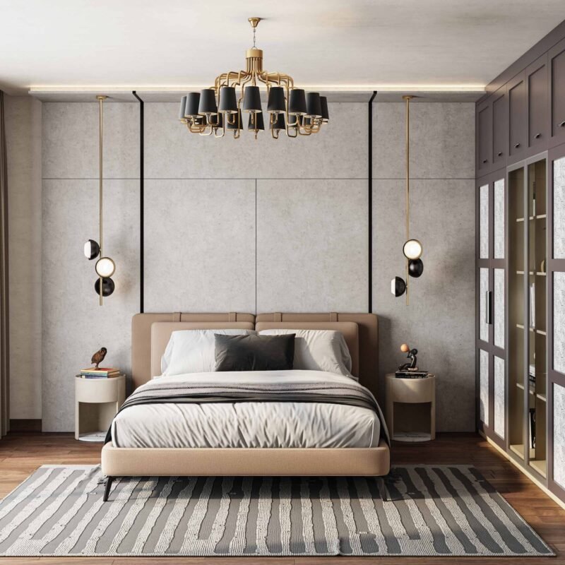 Contemporary Grey Concrete Textured Wallpaper Design