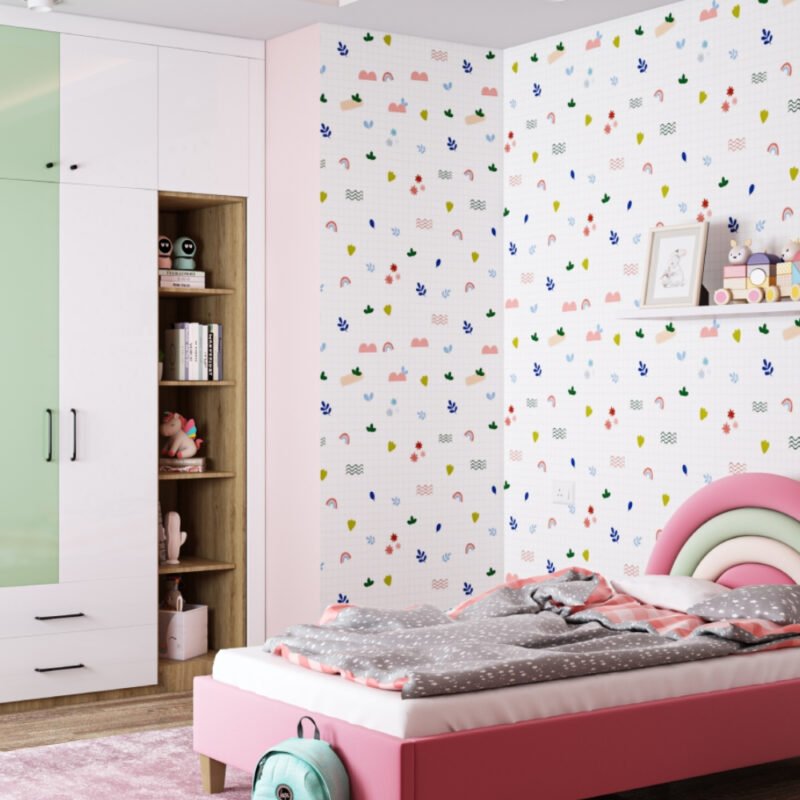 Colorful Grid-Style Modern Wallpaper Design with Abstract Shapes