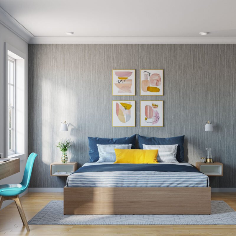 Modern Grey Metallic Texture Wallpaper Design