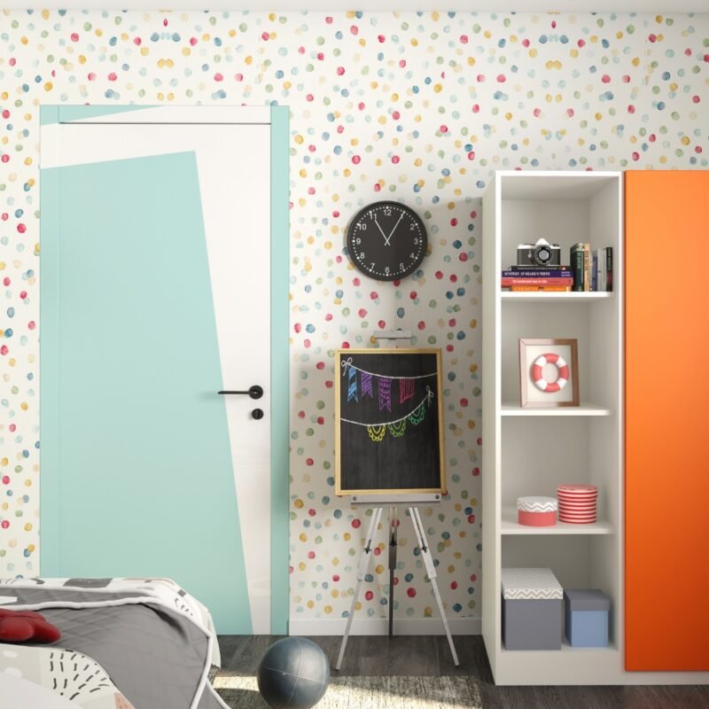 Contemporary Dots Wallpaper Design in Multicolour for Kids Bedroom