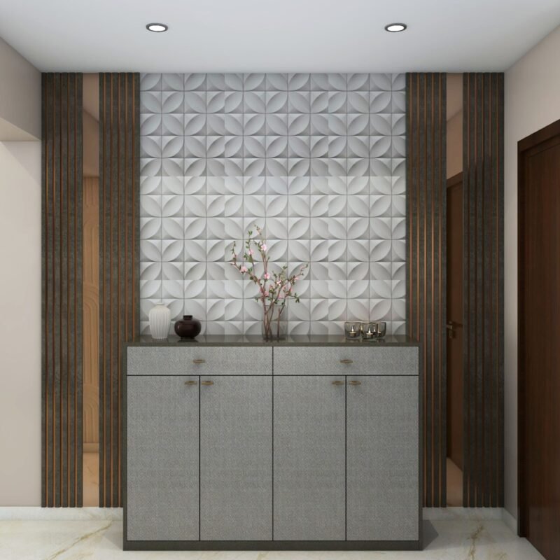 Contemporary Foyer Design with Hazil Cambric and Gothic Grey Finishes