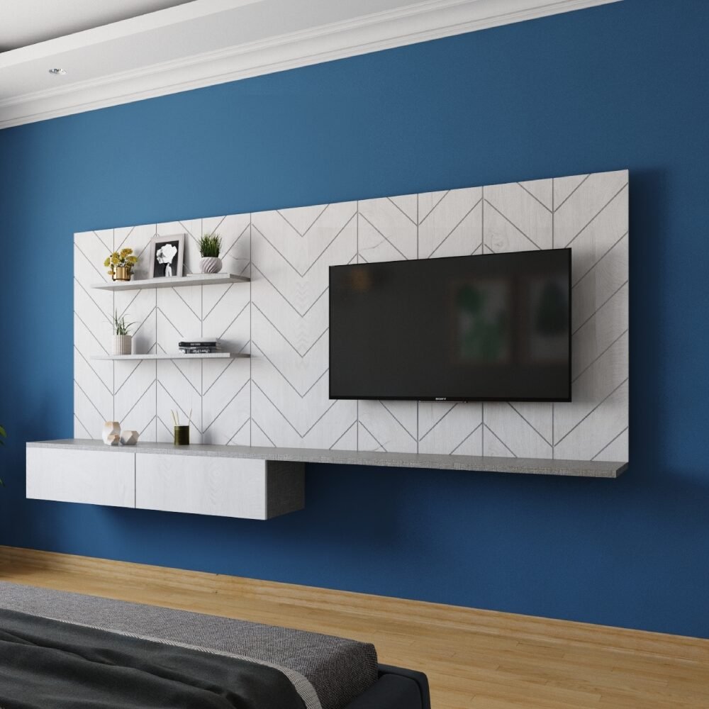 Refreshing Blue Wall Paint Design for Modern Living Rooms