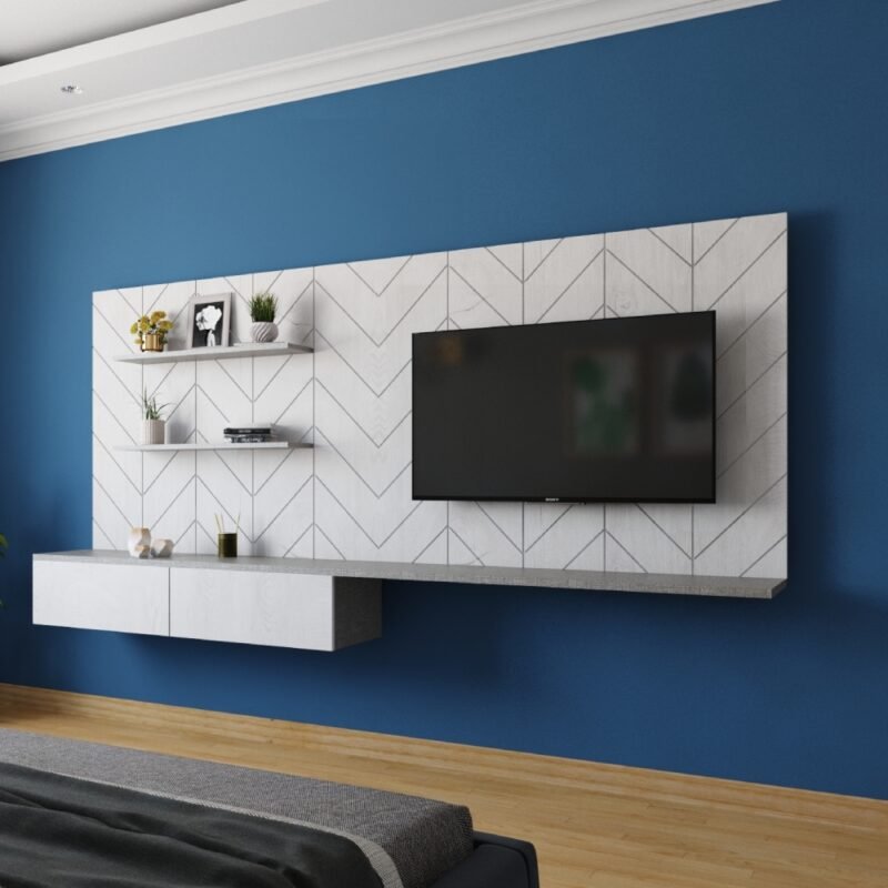 Refreshing Blue Wall Paint Design for Modern Living Rooms