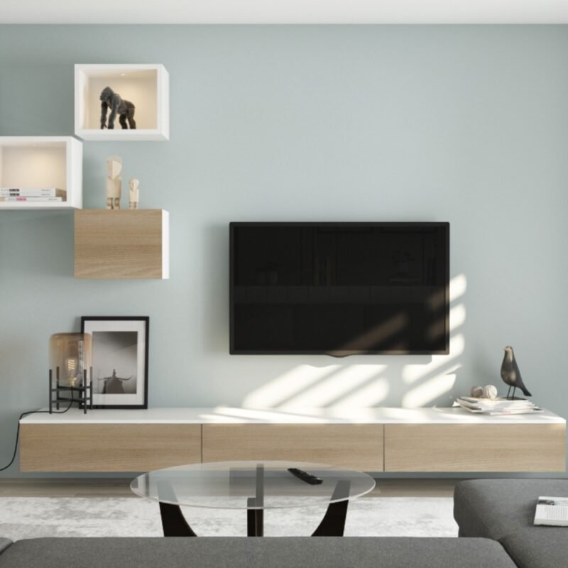 Modern Pastel Blue Wall Paint Design for a Fresh Living Room Look