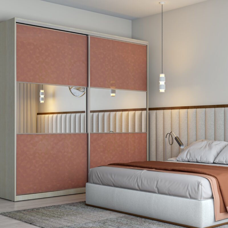 Contemporary 2-Door Sliding Door Wardrobe Design